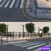 Paving and Sidewalk # 3 3D Model Vray