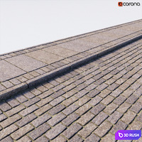 Granite paving stones 3D Model Corona