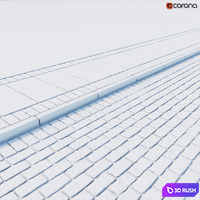 Granite paving stones 3D Model Corona
