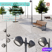 Paving concrete plates mix HR / street furniture 06