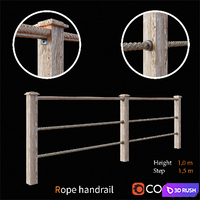 Rope_handrail 3D Model Corona
