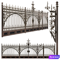 Forged gate wickets and fences N2 3D Model Vray