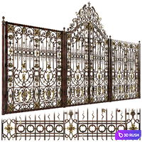 Forged gates and fences 3D Model Vray