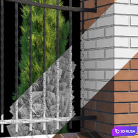 Forged fence 3D Model Vray, Corona
