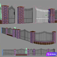 Forged fence 3D Model Vray, Corona