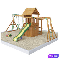 Saratoga Wooden Swing Set 3D Model Corona