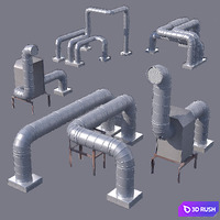 Set for roofing houses 02 3D Model Vray