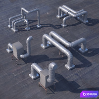 Set for roofing houses 02 3D Model Vray