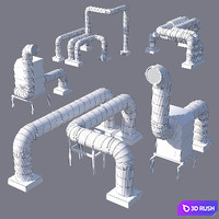 Set for roofing houses 02 3D Model Vray