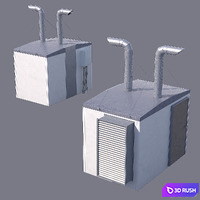 Technical room for roofing houses 04 3D Model Vray