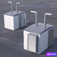 Technical room for roofing houses 04 3D Model Vray