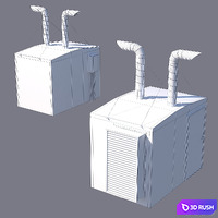 Technical room for roofing houses 04 3D Model Vray