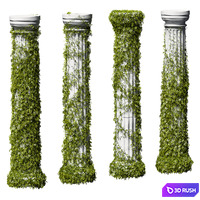 Leaves on a Doric column. 4 models 3D Model Vray, Corona