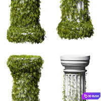 Leaves on a Doric column. 4 models 3D Model Vray, Corona