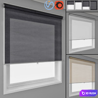 Roller blinds IKEA and window 3D Model Vray, Corona