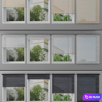 Roller blinds IKEA and window 3D Model Vray, Corona