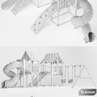 Majestic Double Swing Set 3D Model Corona