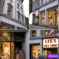 Facade for the background Vol: 6 Shop and street 3D Model Vray