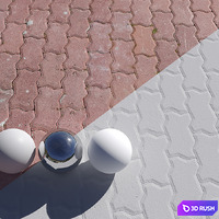 Sidewalk tile_1 3D Model Vray