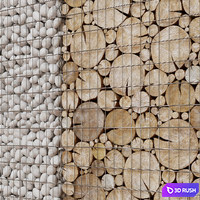 Wooden gabion 3D Model Corona