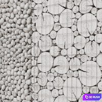 Wooden gabion 3D Model Corona