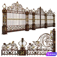 Forged gates wickets and fences N3 3D Model Vray
