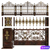 Forged gates wickets and fences N3 3D Model Vray