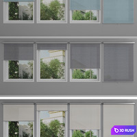 Roller blinds IKEA - TRETUR and window 3D Model Vray, Corona