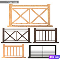 Fence Set 02 3D Model Vray, Corona