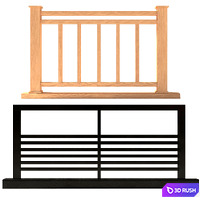 Fence Set 02 3D Model Vray, Corona