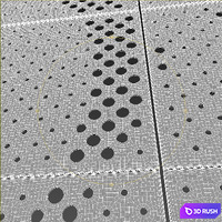 Perforated metal panel N9 3D Model Vray