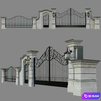 Forged fence 3D Model Vray