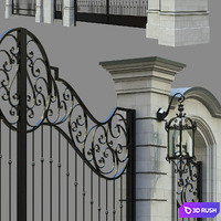 Forged fence 3D Model Vray