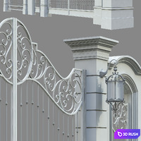 Forged fence 3D Model Vray