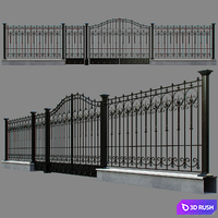 Forged fence 3D Model Vray