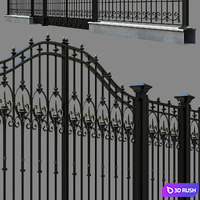 Forged fence 3D Model Vray