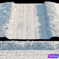 Snowy road 3D Model Vray, Corona