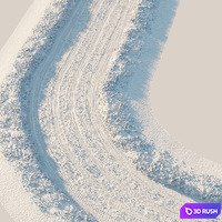 Snowy road 3D Model Vray, Corona