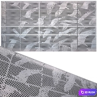Perforated metal panel N14 3D Model Vray
