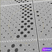 Perforated metal panel N14 3D Model Vray