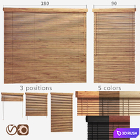 Wooden blinds 25mm, 2 options of width 90 and 180cm 3D Model Vray, Corona