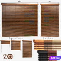 Wooden blinds 50mm, 2 options of width 90 and 180cm 3D Model Vray, Corona