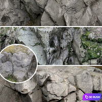 Rocks and cliff 3D Model Vray, Corona