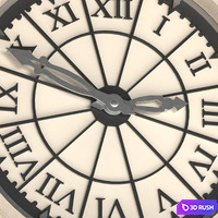 Front street clock 3D Model Vray, Corona