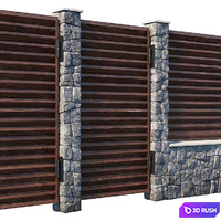 Fence 2 3D Model Vray, Corona