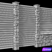 Fence 2 3D Model Vray, Corona