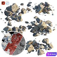 Stones 3D Model Vray, Corona
