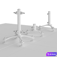 SADEV spider system for glass panels 3D Model Vray, Corona