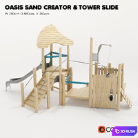 KOMPAN. "TOWER WITH SLOT" and "OASIS - SAND CREATIVITY" 3D Model Corona