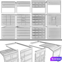 Gates for garage or warehouse 3D Model Vray, Corona